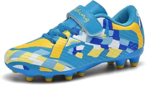 Boys Girls Soccer Cleats for Firm & Artificial Ground - Youth Football Training Shoes for Kids, Outdoor Turf Cleats Soccer Sneakers