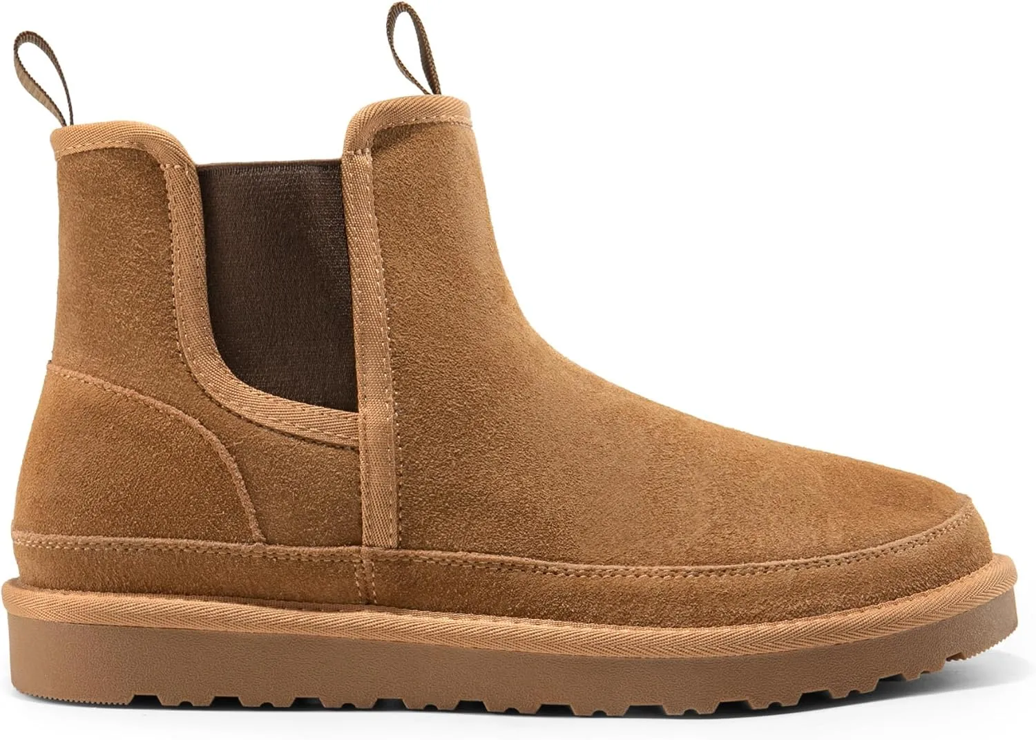 Bruno Marc Men's Winter Snow Boots FuzzyGo Rugged Suede Leather Cold Weather Warm Chelsea Outdoor Boots