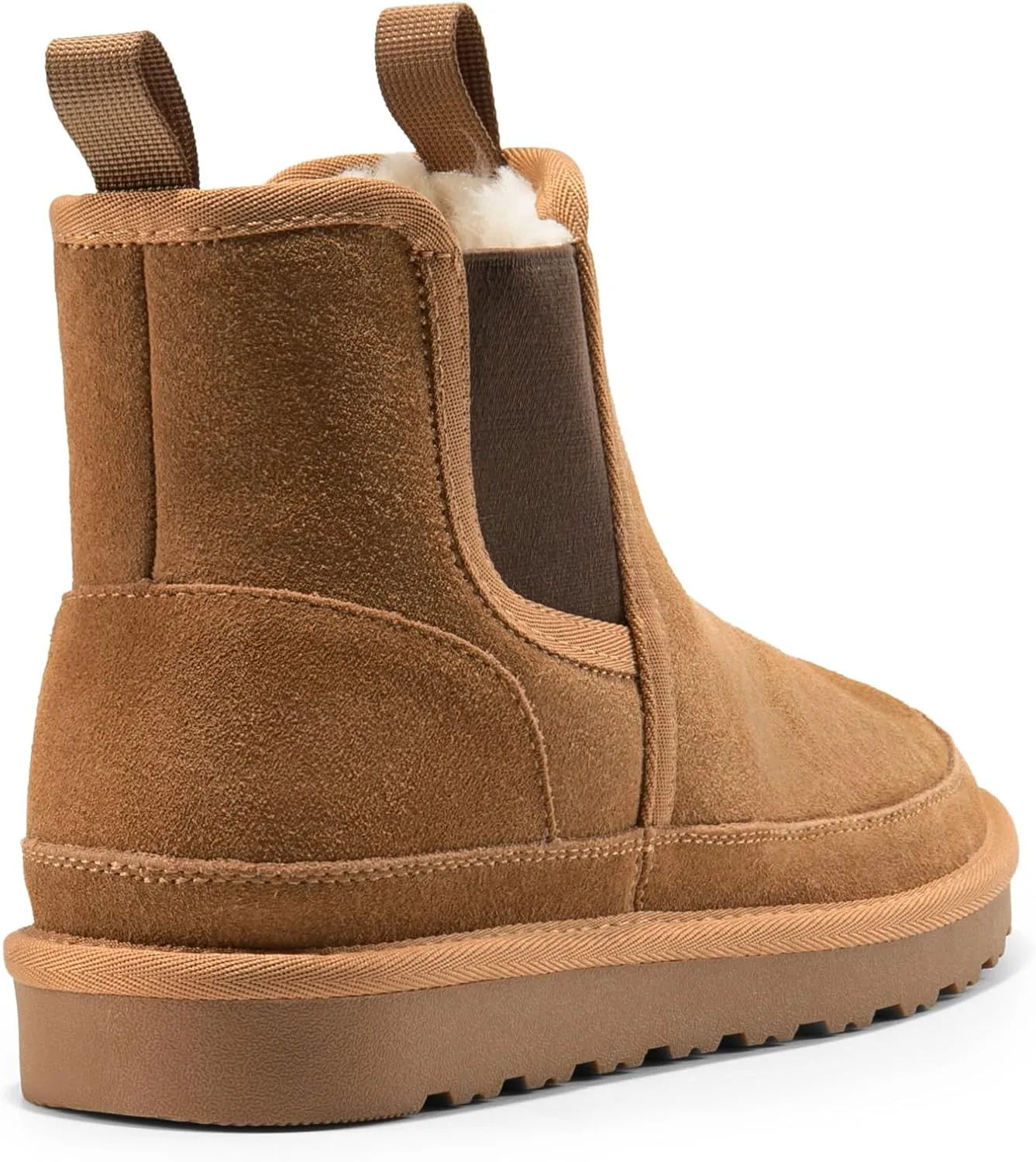 Bruno Marc Men's Winter Snow Boots FuzzyGo Rugged Suede Leather Cold Weather Warm Chelsea Outdoor Boots