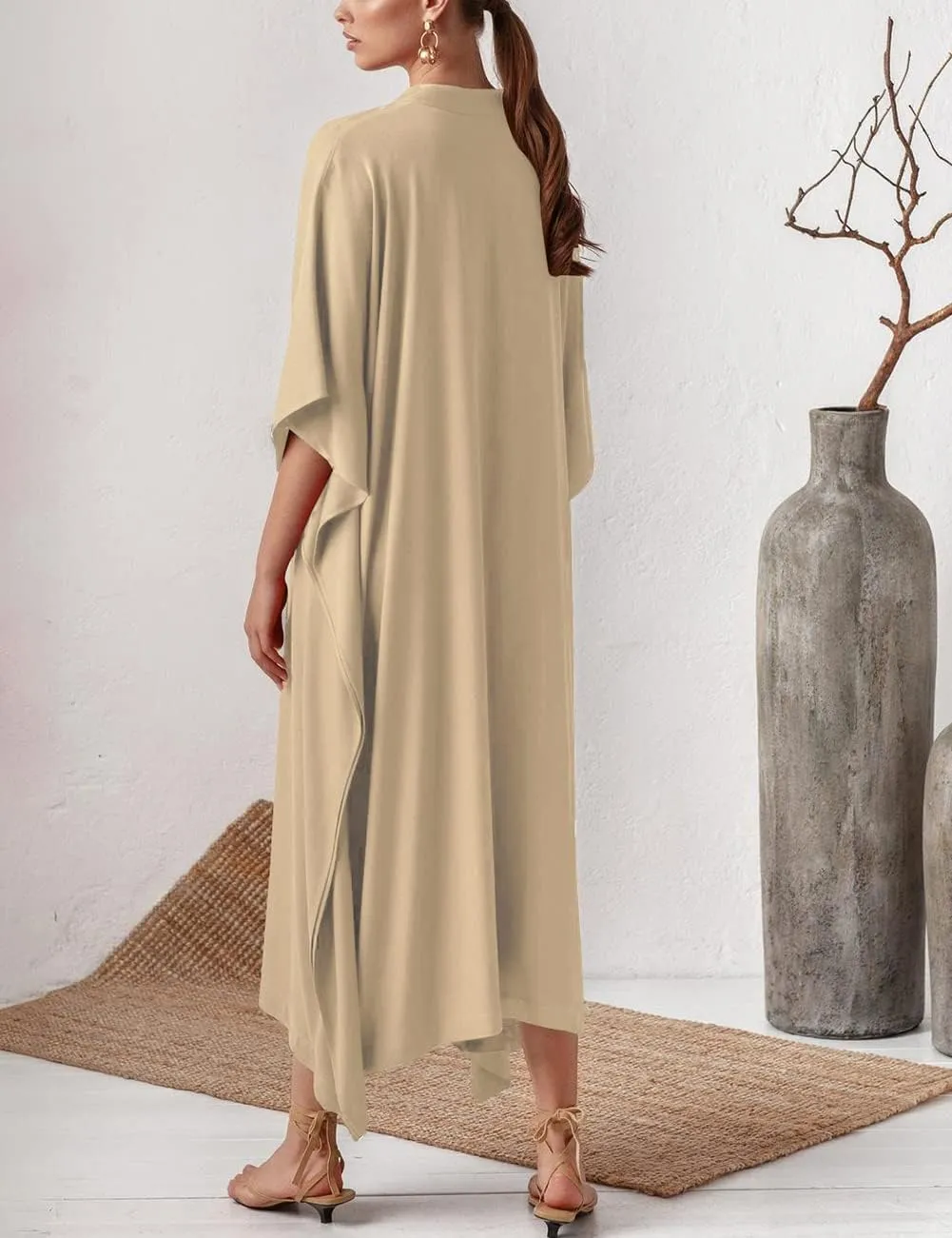 Bsubseach Women Kaftan Dresses Caftan Loungewear Maxi Dress Swimsuit Cover Up Beachwear