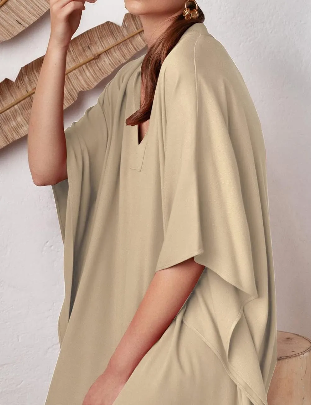 Bsubseach Women Kaftan Dresses Caftan Loungewear Maxi Dress Swimsuit Cover Up Beachwear