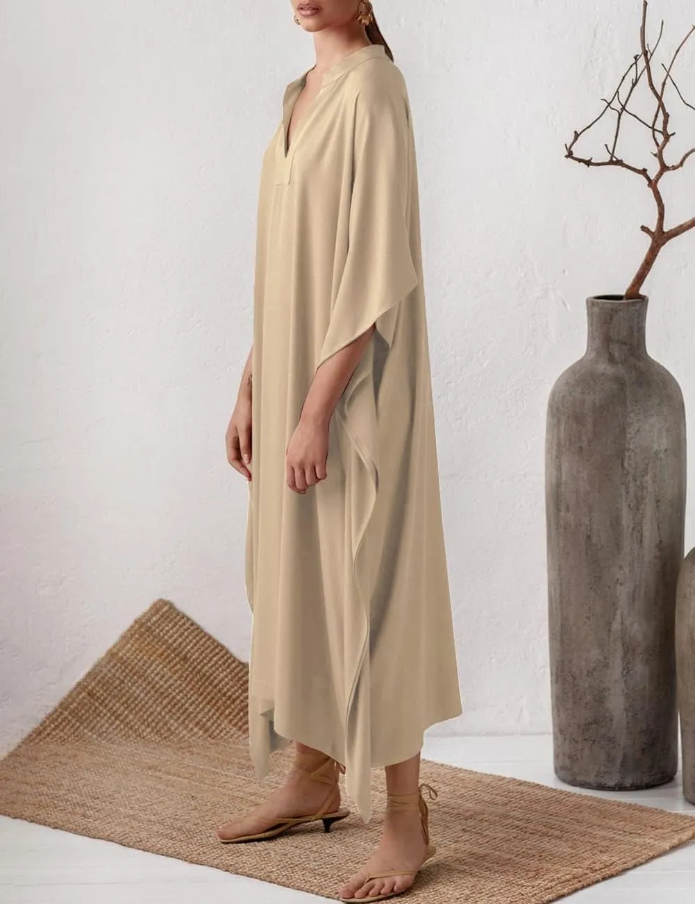 Bsubseach Women Kaftan Dresses Caftan Loungewear Maxi Dress Swimsuit Cover Up Beachwear