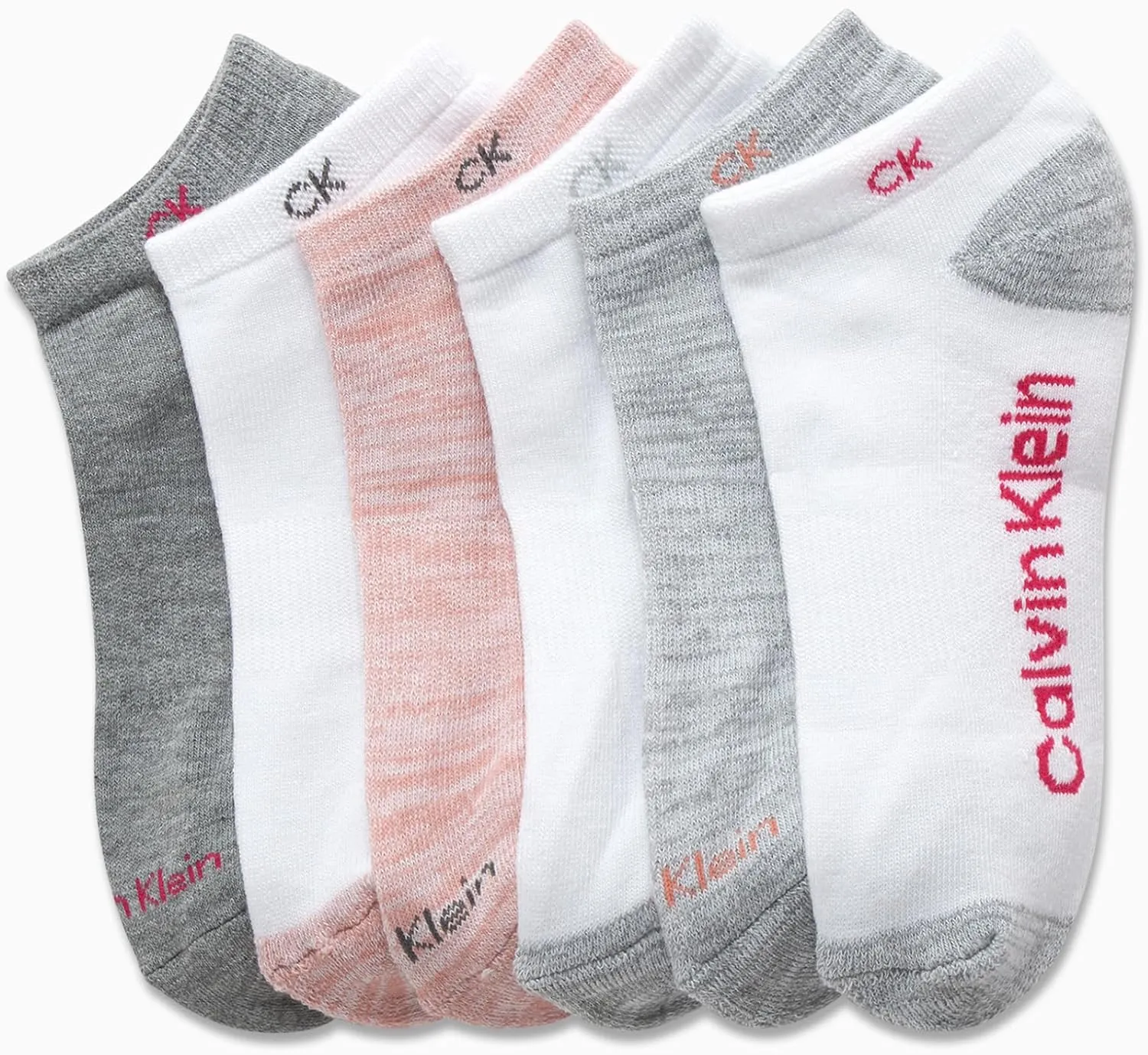Calvin Klein Girls' Socks - Cushion No Show Ankle Socks (6 Pairs)