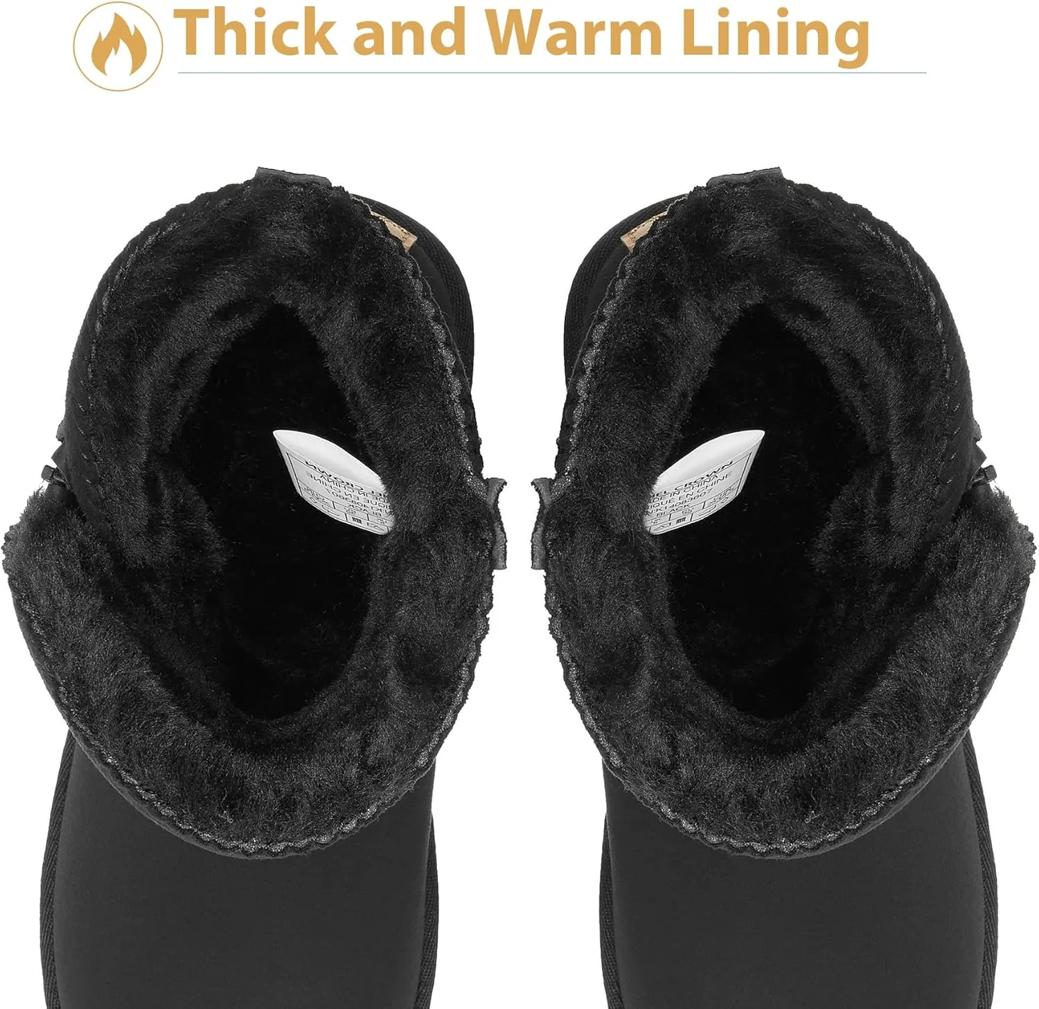 CAMEL CROWN Women's Foldable Snow Boots Warm Fur Winter Boots Mid-Calf Zipper House Slippers Boots Classic Mini Short Boots for Outdoor