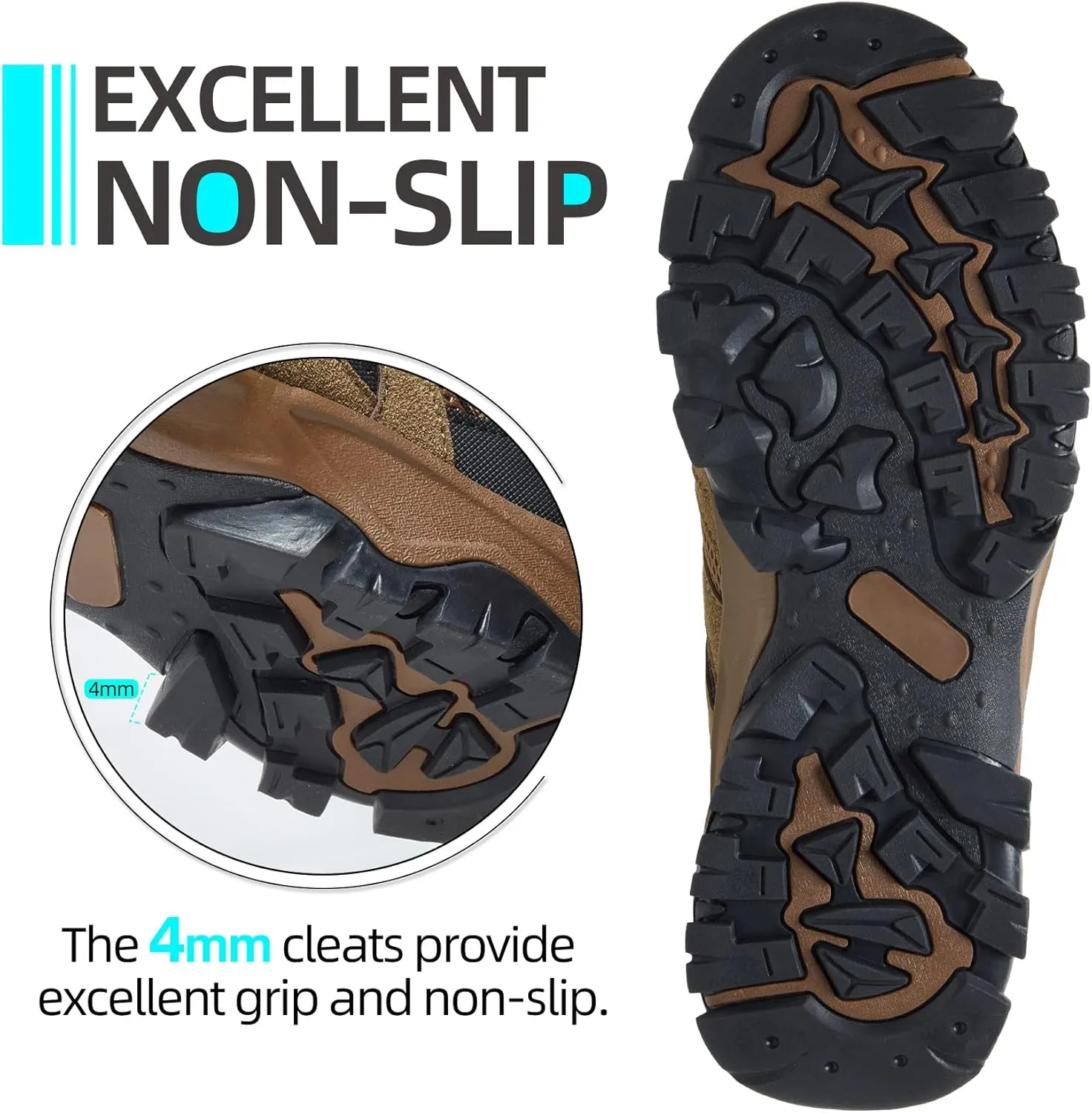 CAMELSPORTS Men’s Hiking Shoes Low Top Walking Hiking Shoes for Men Outdoor Ankle Support Breathable Trekking Trails Shoes Hiking Sneakers Mens