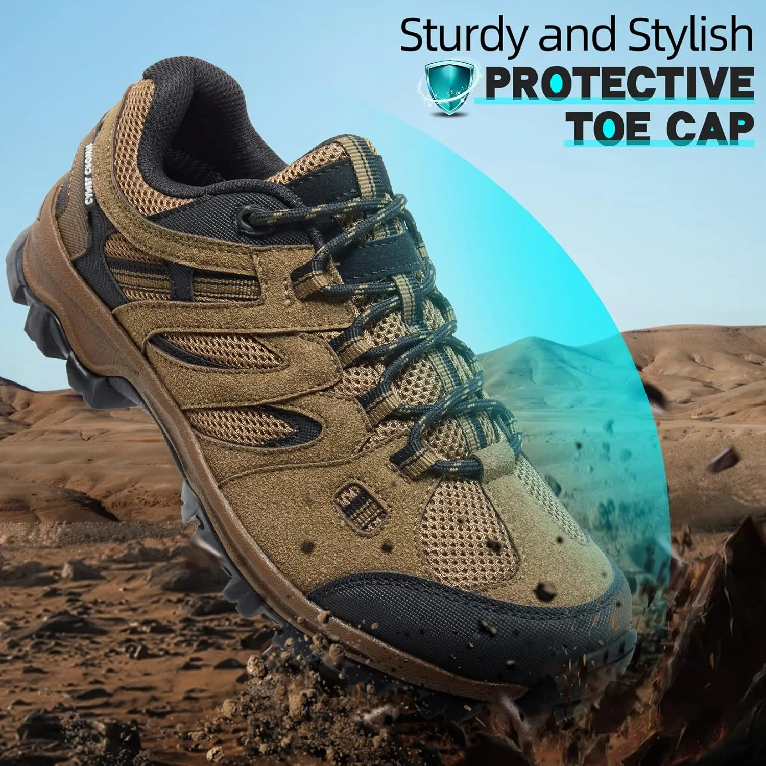 CAMELSPORTS Men’s Hiking Shoes Low Top Walking Hiking Shoes for Men Outdoor Ankle Support Breathable Trekking Trails Shoes Hiking Sneakers Mens