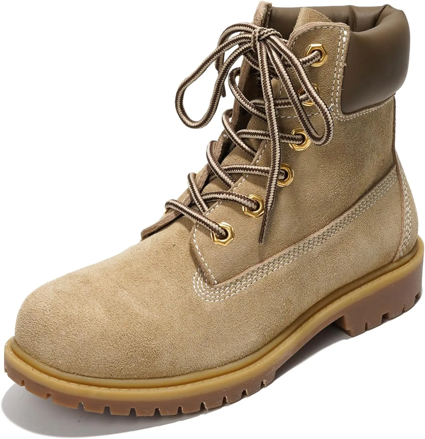 Cape Robbin Cow Suede Leather Slip-Resistant Ankle Boots Womens - Lace-Up Combat Boots - Water-Resistant Fall Moto Boots, Womens Winter Combat Boots (Alecia.A)