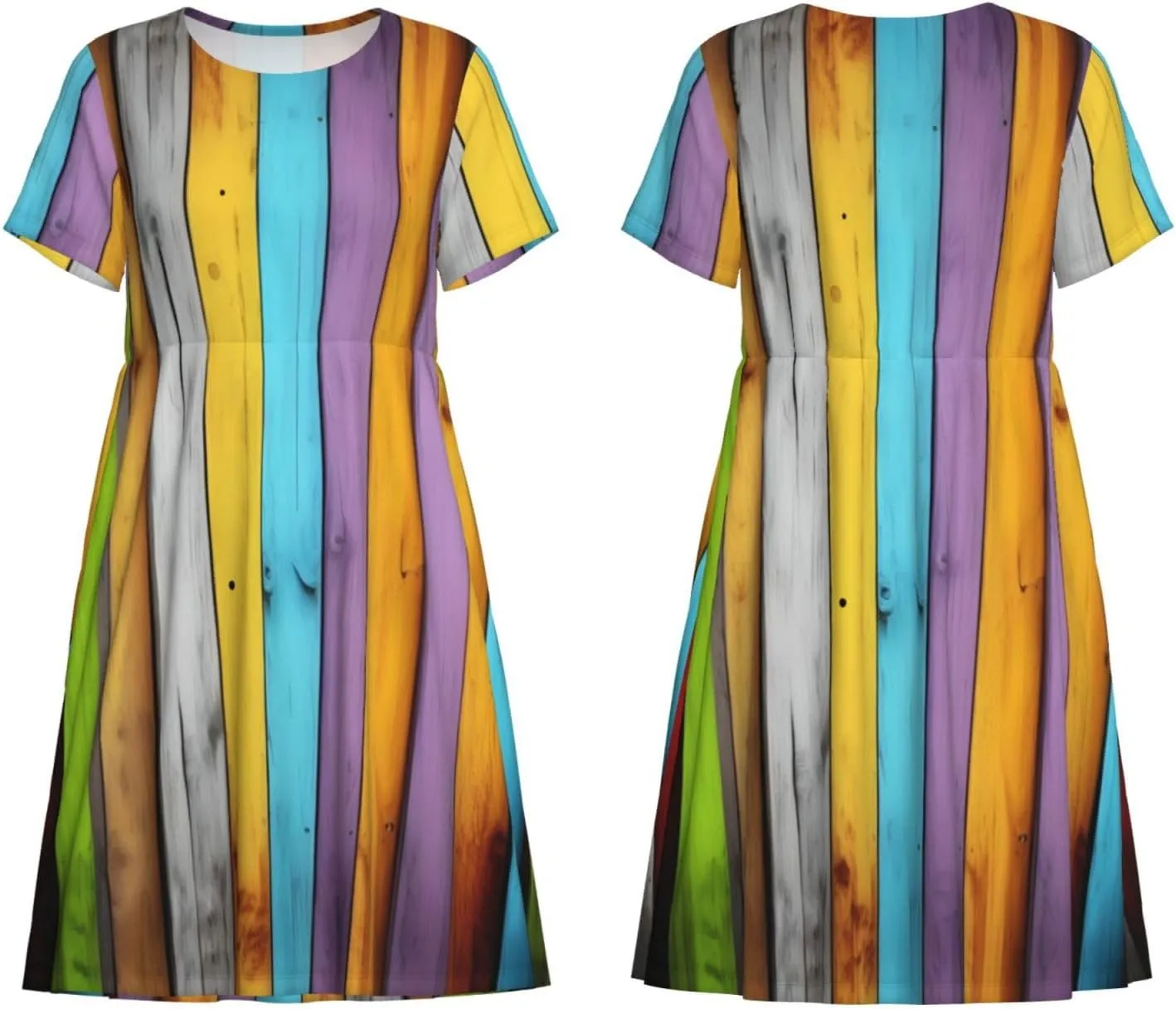 Carpentry Oak Timber Women's Summer Casual T-Shirt Dress for Picnic, Vacation Short Sleeve Swing Dresses S-3xl