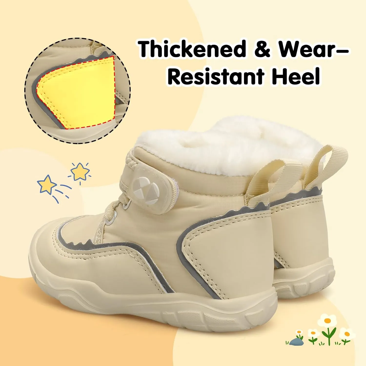 Centipede Demon Toddler Boots Boys Girls Winter Boots Waterproof Fleece Kids Snow Boots Faux Fur Booties Warm Walking Shoes for Indoor Outdoor