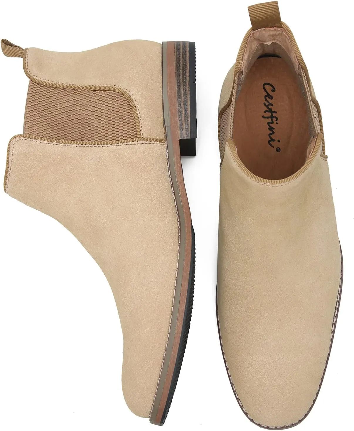 Cestfini Men Chelsea Boots Casual Suede Dress Boots Comfortable Oxfords Ankle Boots for Men