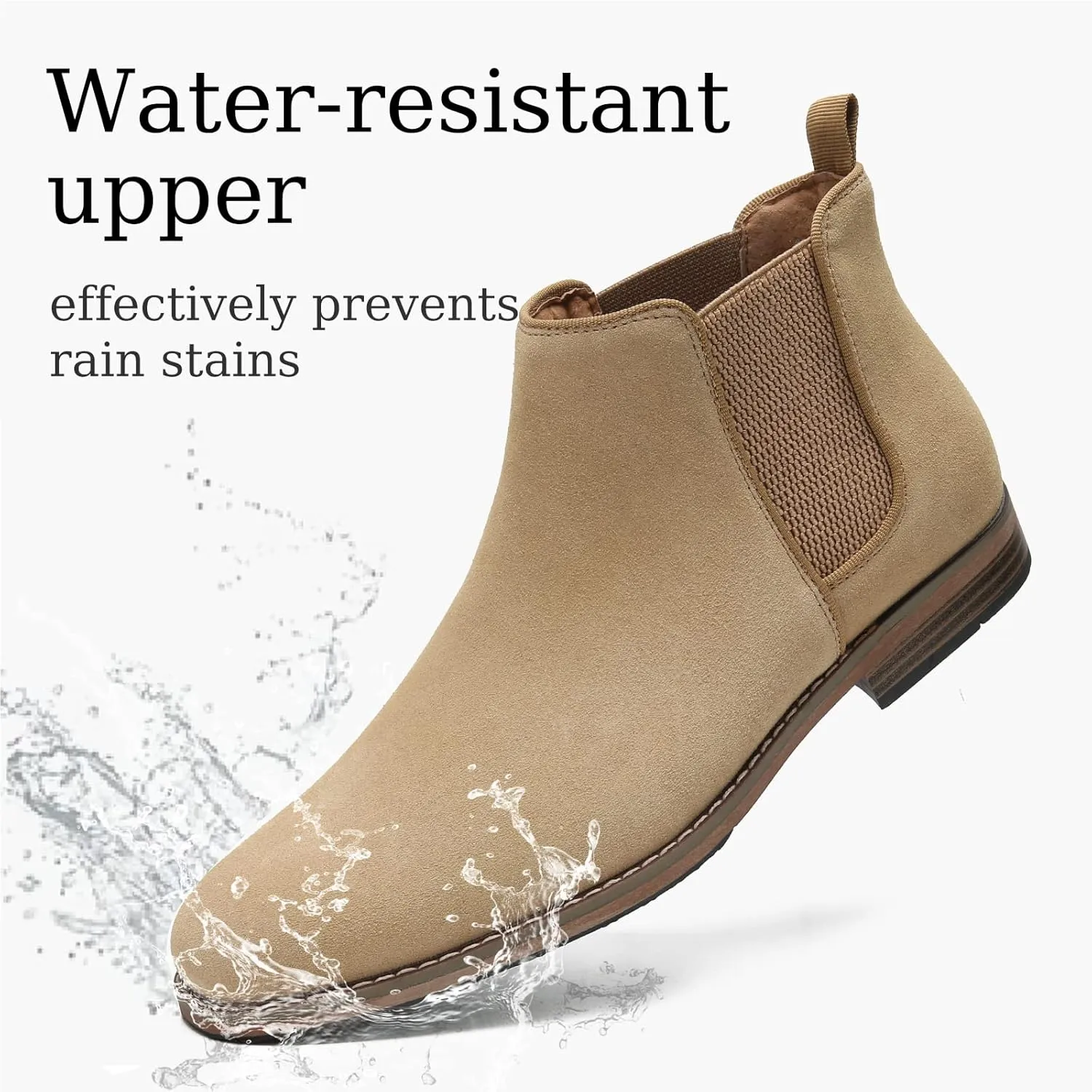 Cestfini Men Chelsea Boots Casual Suede Dress Boots Comfortable Oxfords Ankle Boots for Men