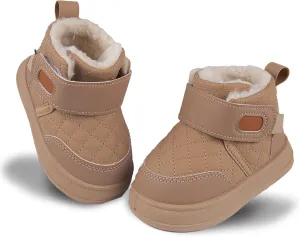 Charrost Baby Toddler Boy Girl Snow Winter boots Size 5 Toddler Ankle boots 12-18Months Waterproof&Water-resistant Warm Wide Barefoot Girls Boys Infant Black Winter shoes