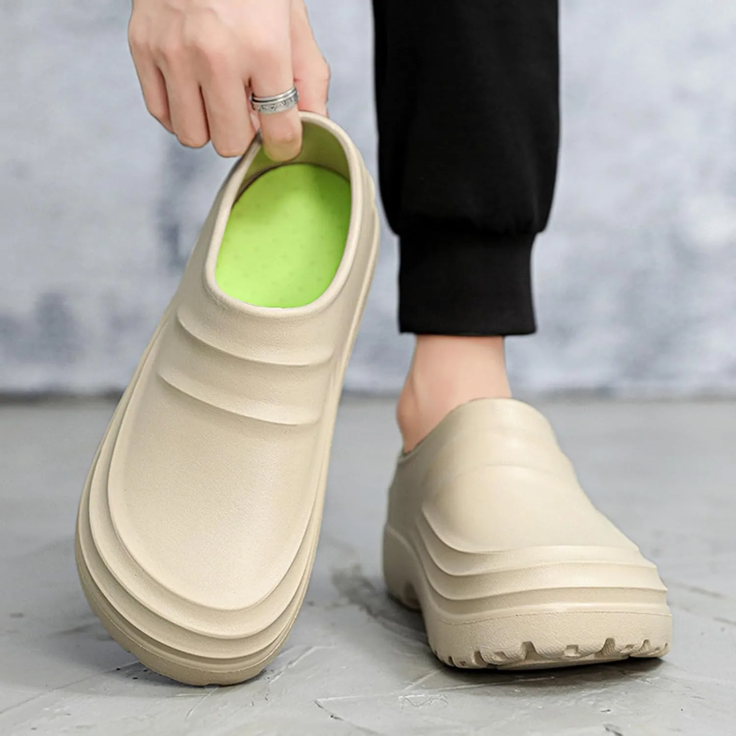 Chef Shoes for Men Non Slip Clogs Work Shoes Kitchen Zapatos De Chef for Women Leather Moccasins Slippers