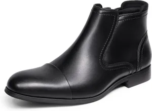 Chelsea Boots Men Dress Boots with Zipper Casual Men's Leather Chelsea Ankle Boots