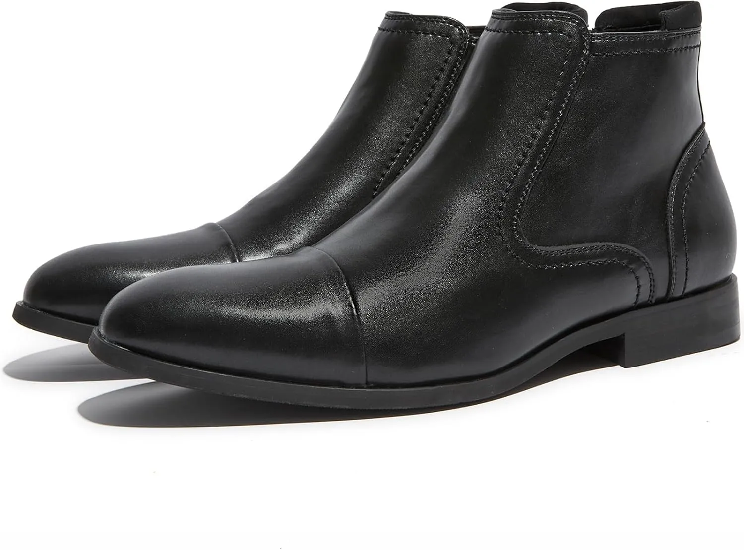 Chelsea Boots Men Dress Boots with Zipper Casual Men's Leather Chelsea Ankle Boots