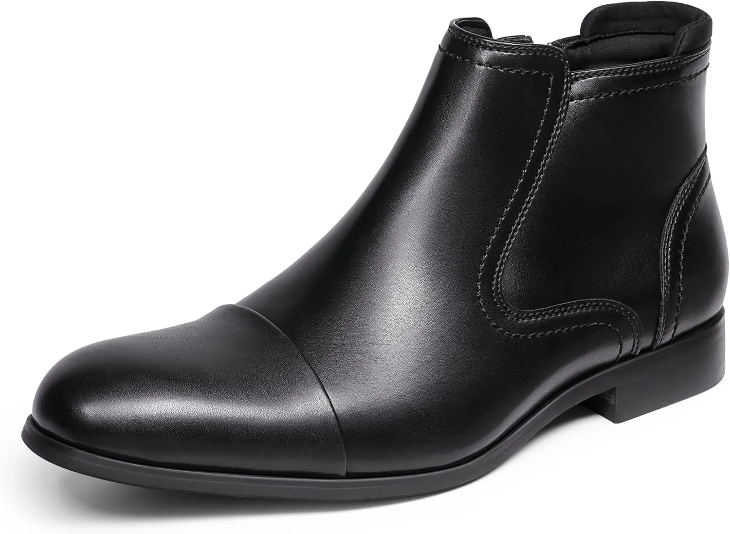 Chelsea Boots Men Dress Boots with Zipper Casual Men's Leather Chelsea Ankle Boots