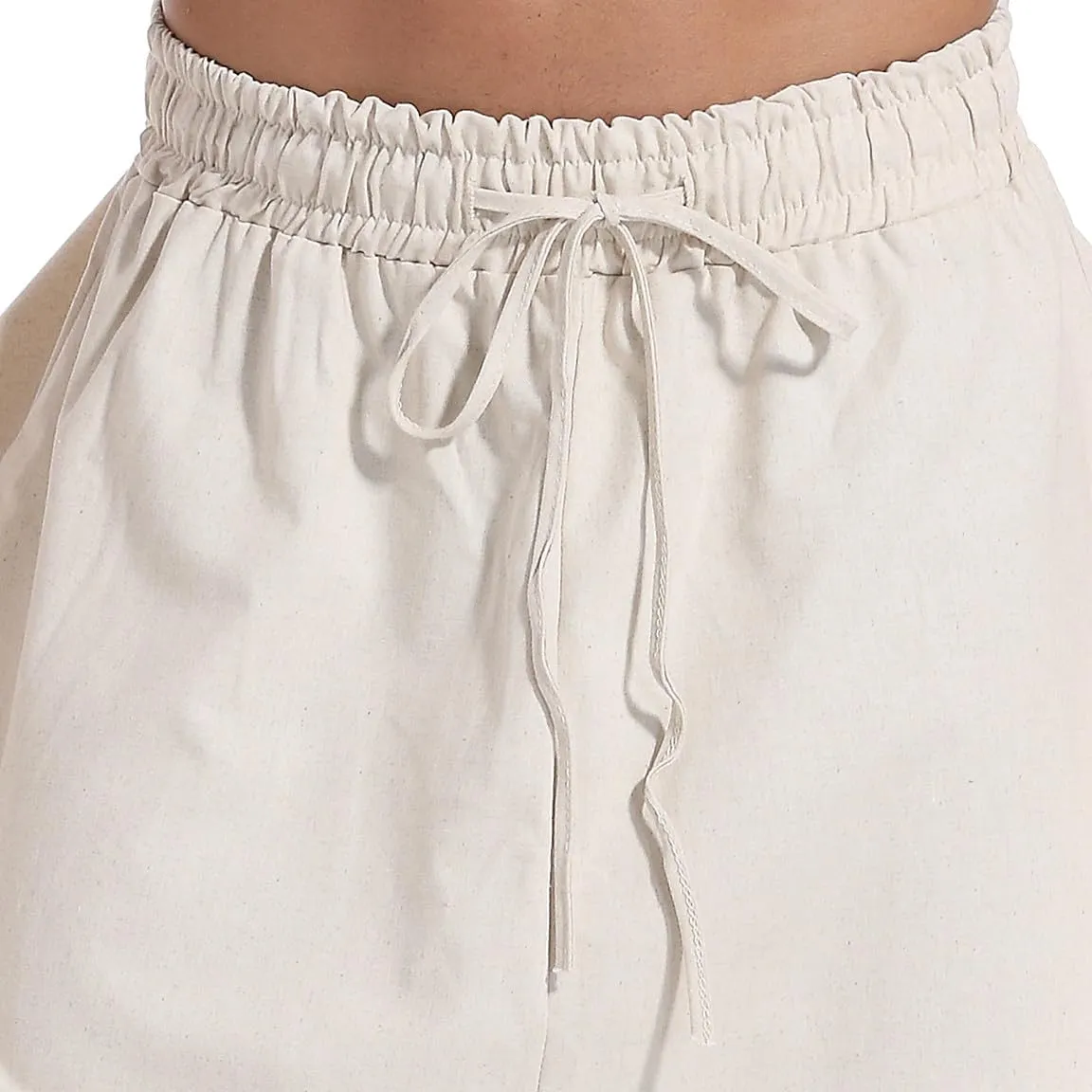 CLANMILUMS Men's Cotton Harem Pants Casual Loose Hippie Drop Crotch Trouser
