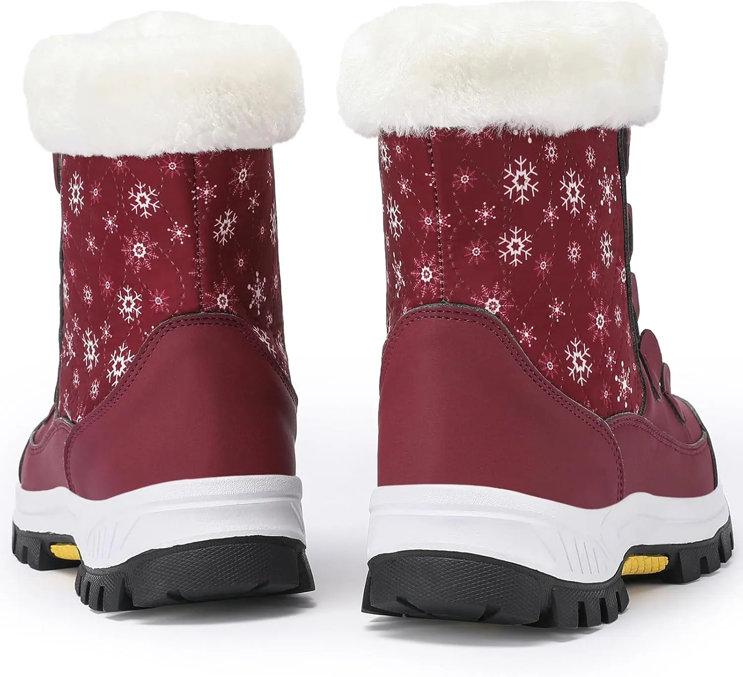 COOJOY Womens Winter Snow Boots Waterproof Shoes Walking Comfortable Hiking Tennis Booties Furry Mid Calf Warm Lightweight