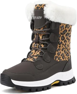 COOJOY Womens Winter Snow Boots Waterproof Shoes Walking Comfortable Hiking Tennis Booties Furry Mid Calf Warm Lightweight