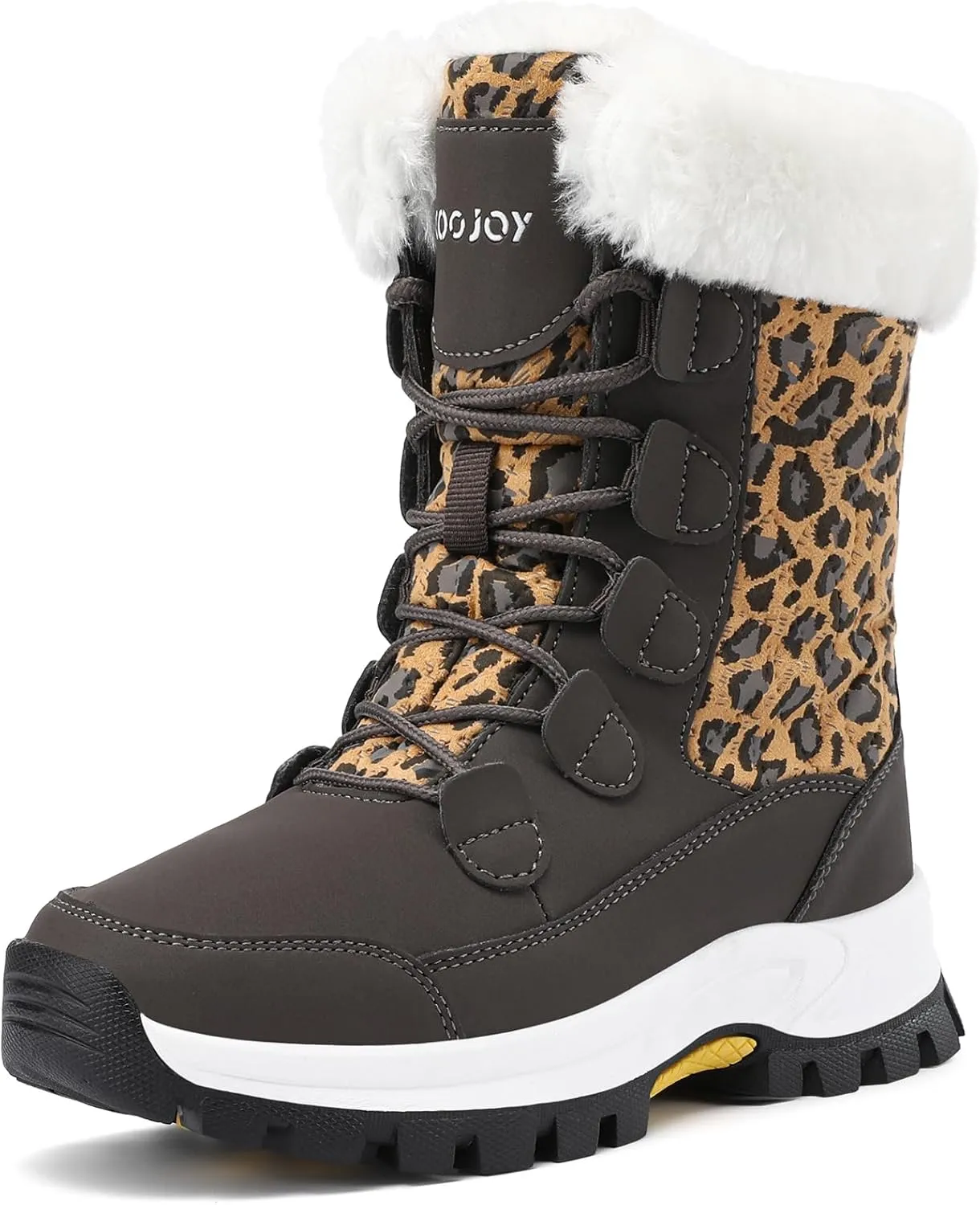 COOJOY Womens Winter Snow Boots Waterproof Shoes Walking Comfortable Hiking Tennis Booties Furry Mid Calf Warm Lightweight