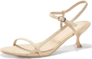 Coutgo Womens Strappy Heeled Sandals Kitten Low Heel Open Toe Ankle Strap Party Wedding Dress Shoes