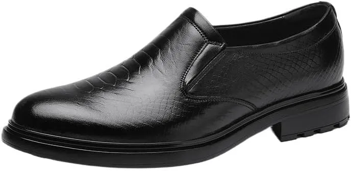 Crocodile Pattern Oxfords for Men, Casual Business Shoes, Height Increase Loafers, Retro Fashion Party Footwear, Comfortable Moccasins
