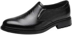 Crocodile Pattern Oxfords for Men, Casual Business Shoes, Height Increase Loafers, Retro Fashion Party Footwear, Comfortable Moccasins