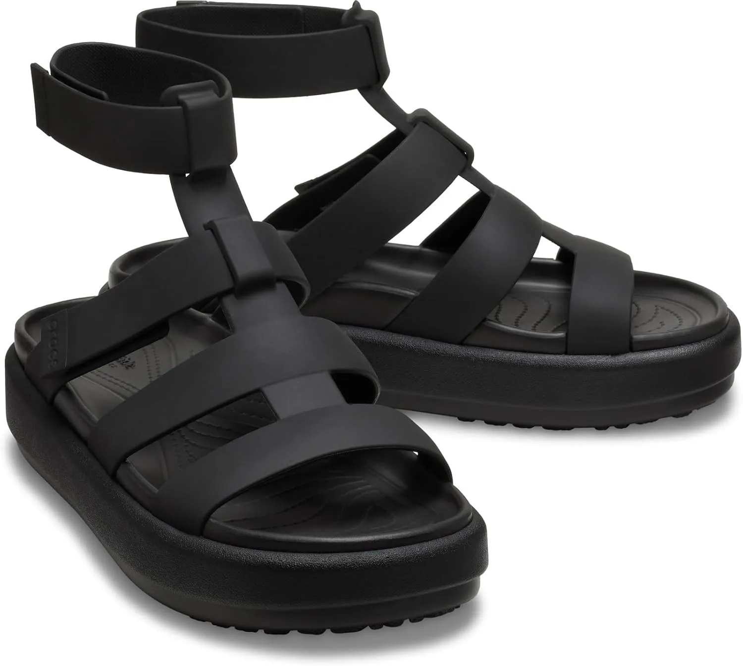 Crocs Women's Brooklyn Luxe Gladiator Platform Sandals, Black