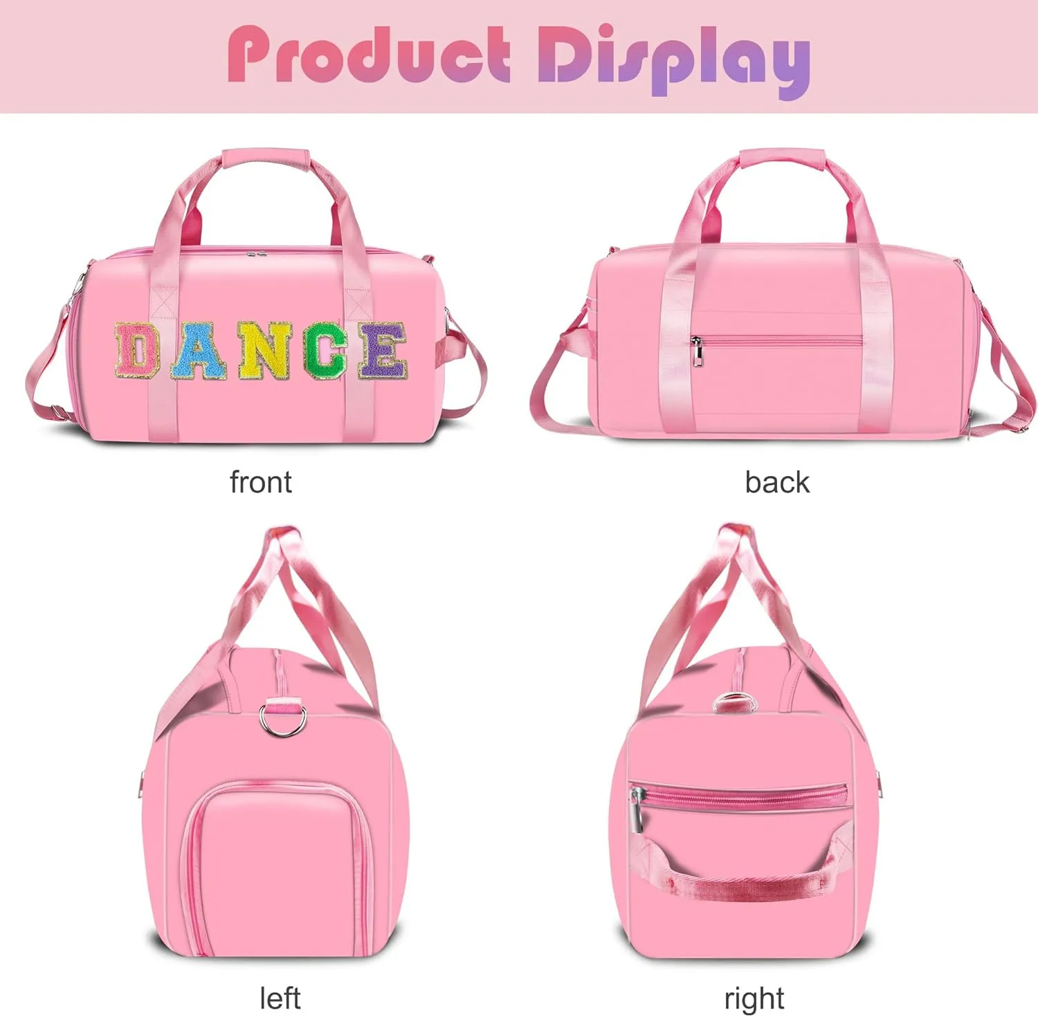 Dance Bag Girls, Cute Duffle bag for Girls, Gymnastics Sports Bag for Kids with Shoe Compartments