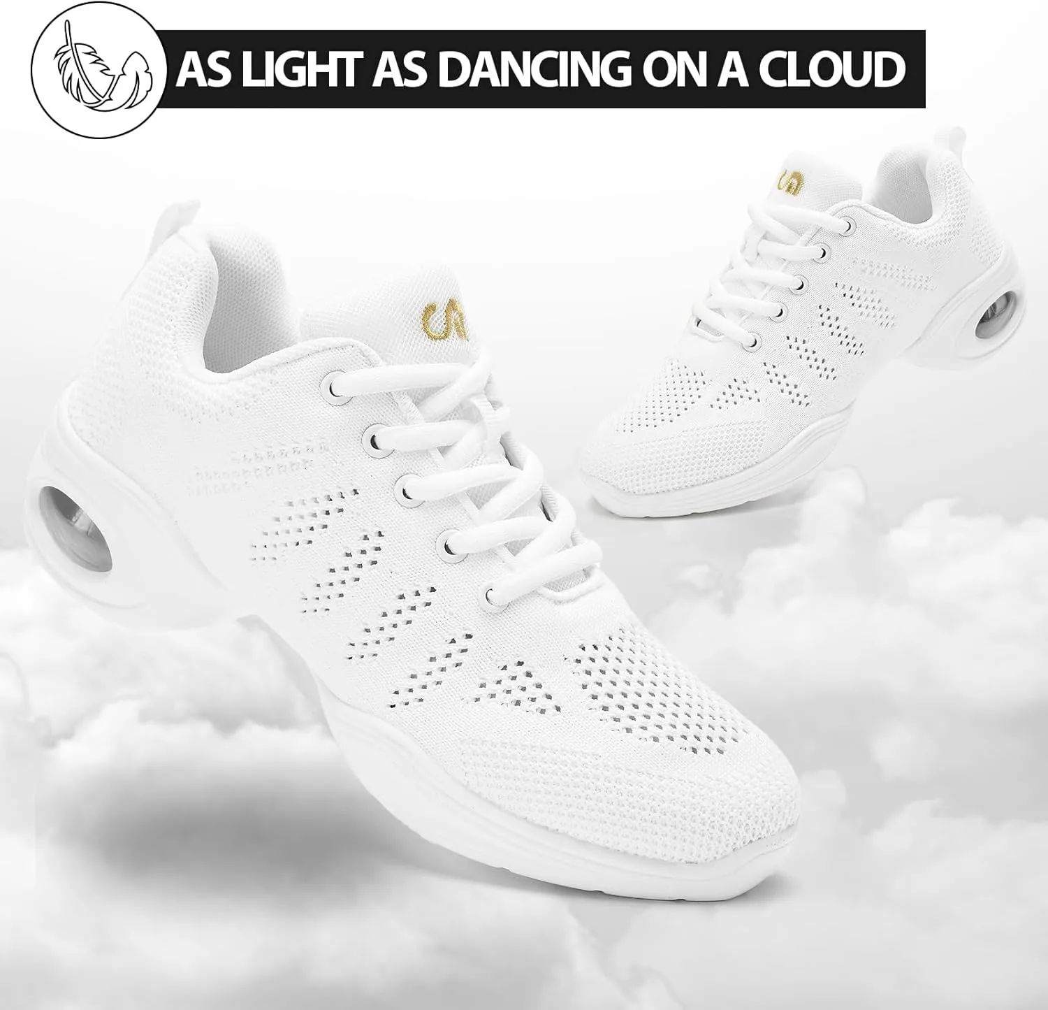 Dance Shoes for Women Jazz Shoes Women Dance Sneakers Breathable Air Cushion Split Sole Athletic Walking Dance Shoes Platform Shoe
