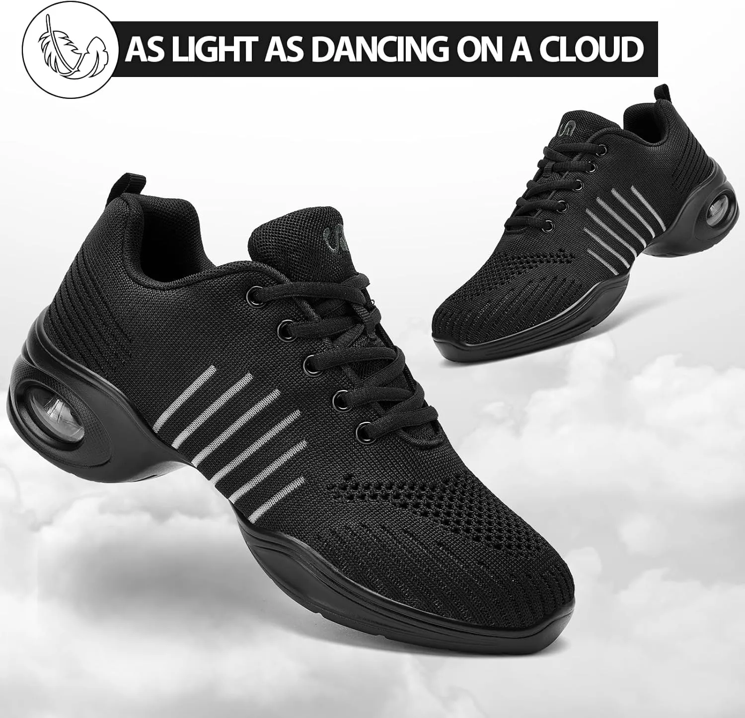 Dance Shoes for Women Jazz Shoes Women Dance Sneakers Breathable Air Cushion Split Sole Athletic Walking Dance Shoes Platform Shoe