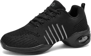 Dance Shoes for Women Jazz Shoes Women Dance Sneakers Breathable Air Cushion Split Sole Athletic Walking Dance Shoes Platform Shoe
