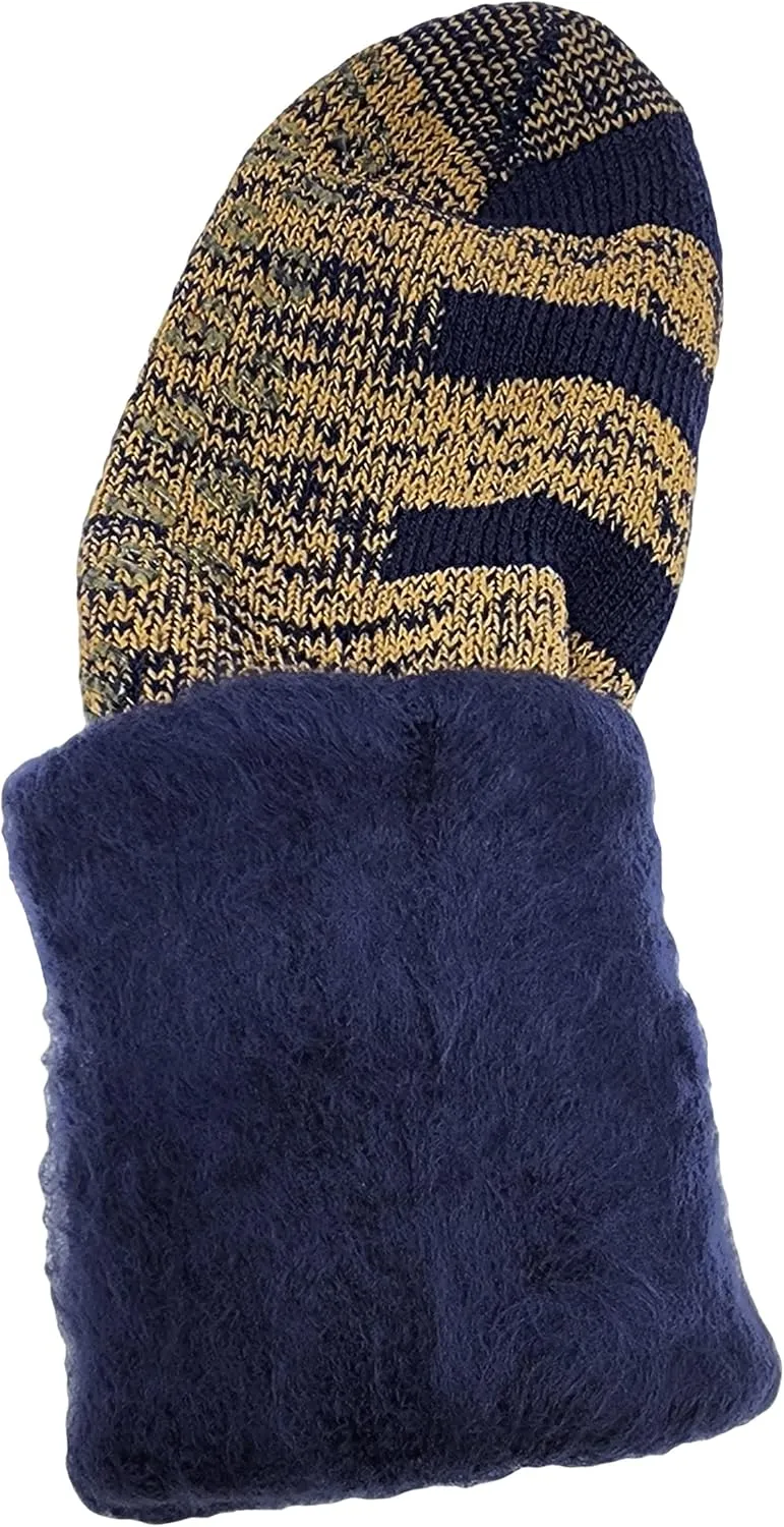 Different Touch 6 pairs Packs Thermal Lodge Socks for Men and Women, Heated Winter Non-Skid Boot Socks, Insulated for Cold