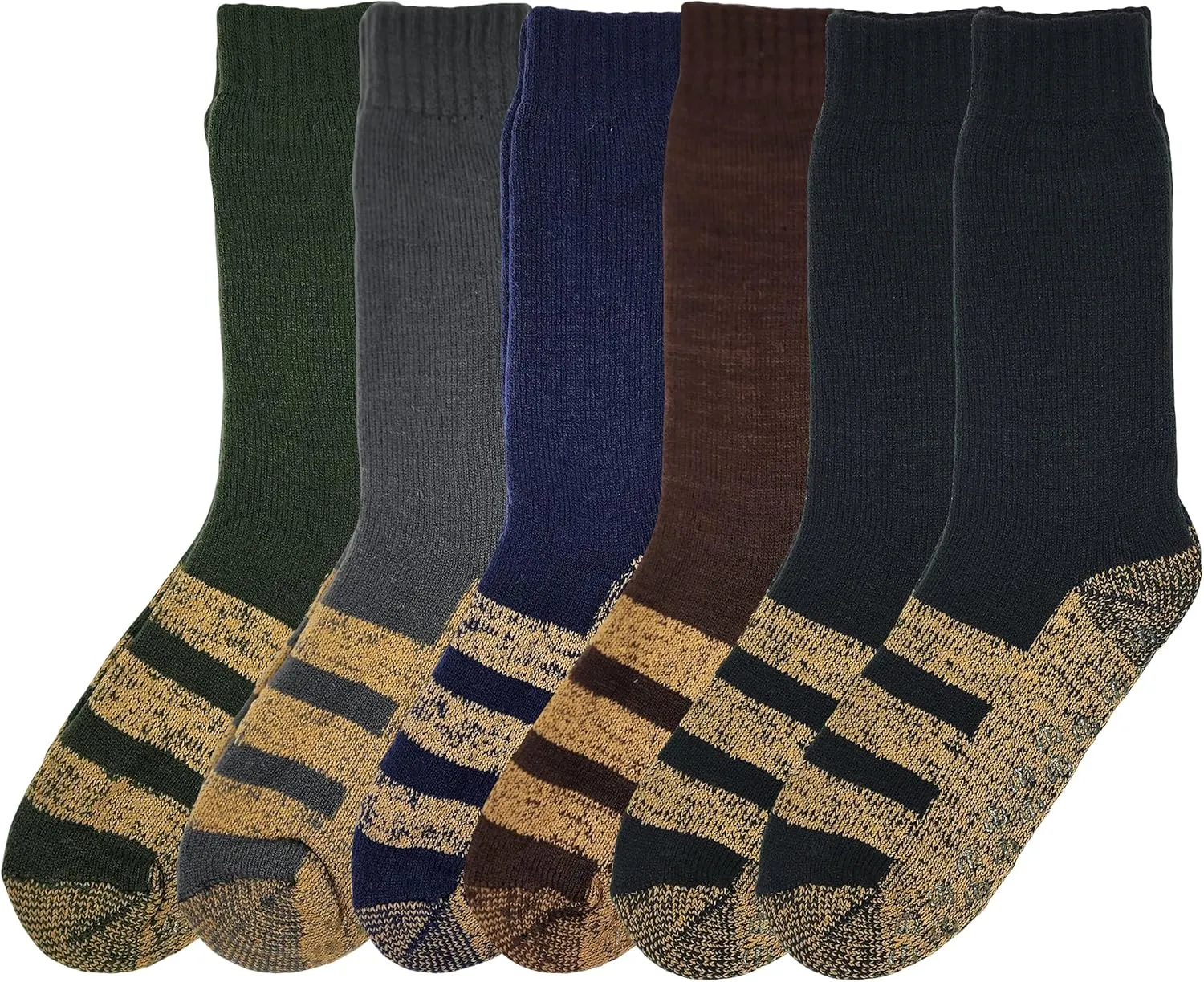 Different Touch 6 pairs Packs Thermal Lodge Socks for Men and Women, Heated Winter Non-Skid Boot Socks, Insulated for Cold