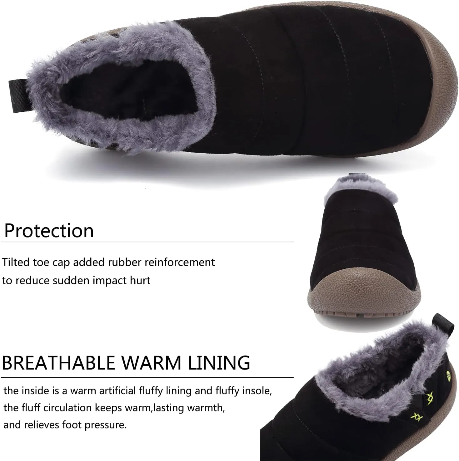 DimaiGlobal Men's Snow Boots Winter Boots Warm Ankle Boots Slip On Fur Lined Booties Water Resistant Outdoor Walking Shoes 6-13US