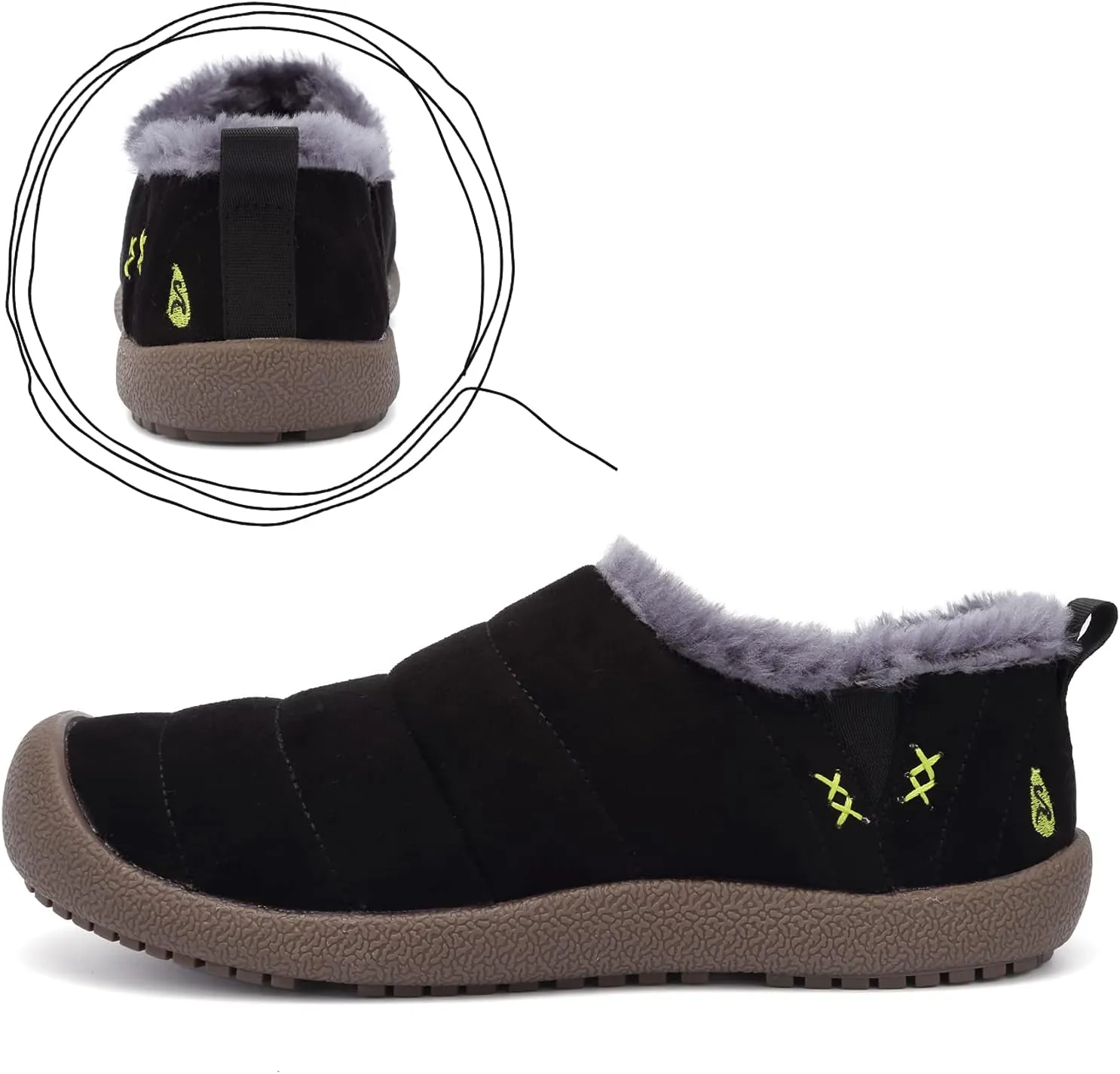 DimaiGlobal Men's Snow Boots Winter Boots Warm Ankle Boots Slip On Fur Lined Booties Water Resistant Outdoor Walking Shoes 6-13US