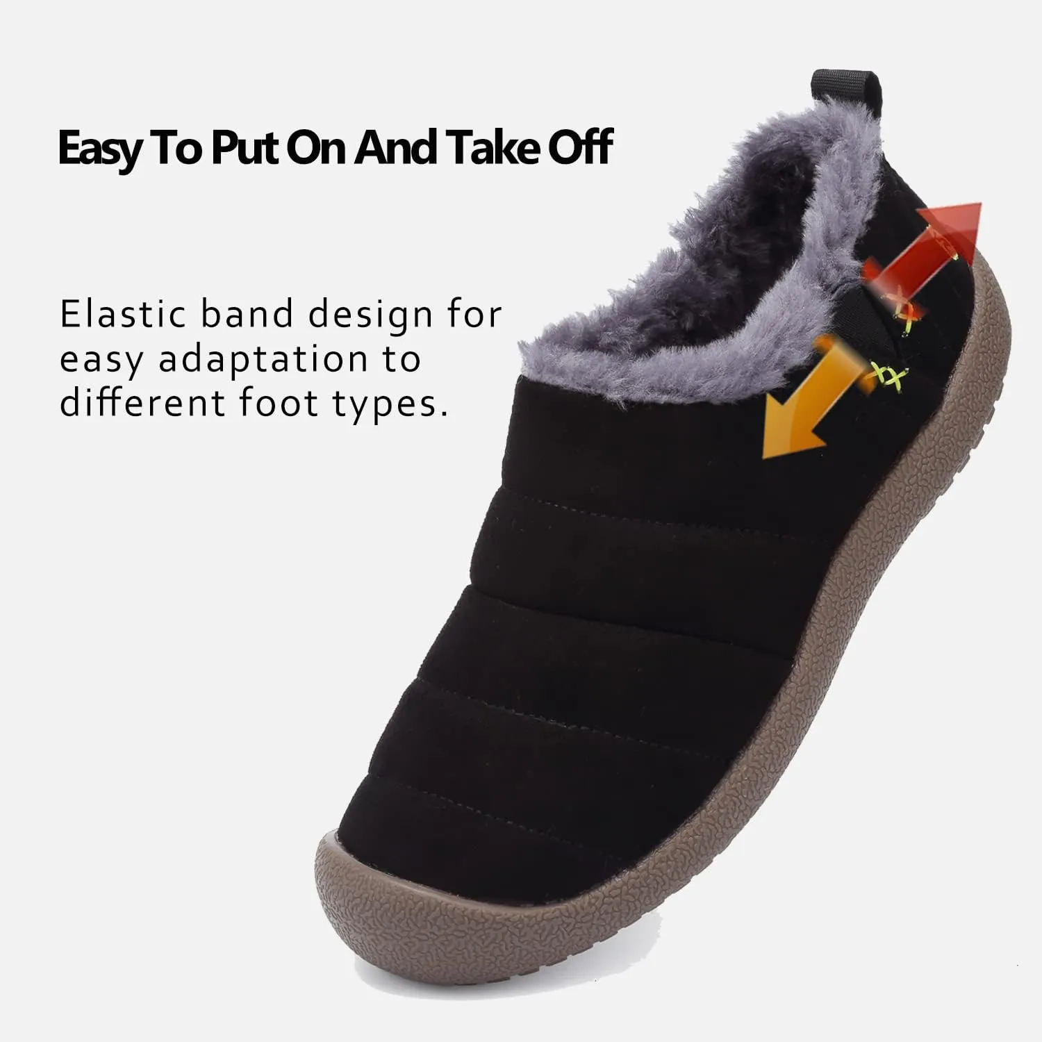 DimaiGlobal Men's Snow Boots Winter Boots Warm Ankle Boots Slip On Fur Lined Booties Water Resistant Outdoor Walking Shoes 6-13US