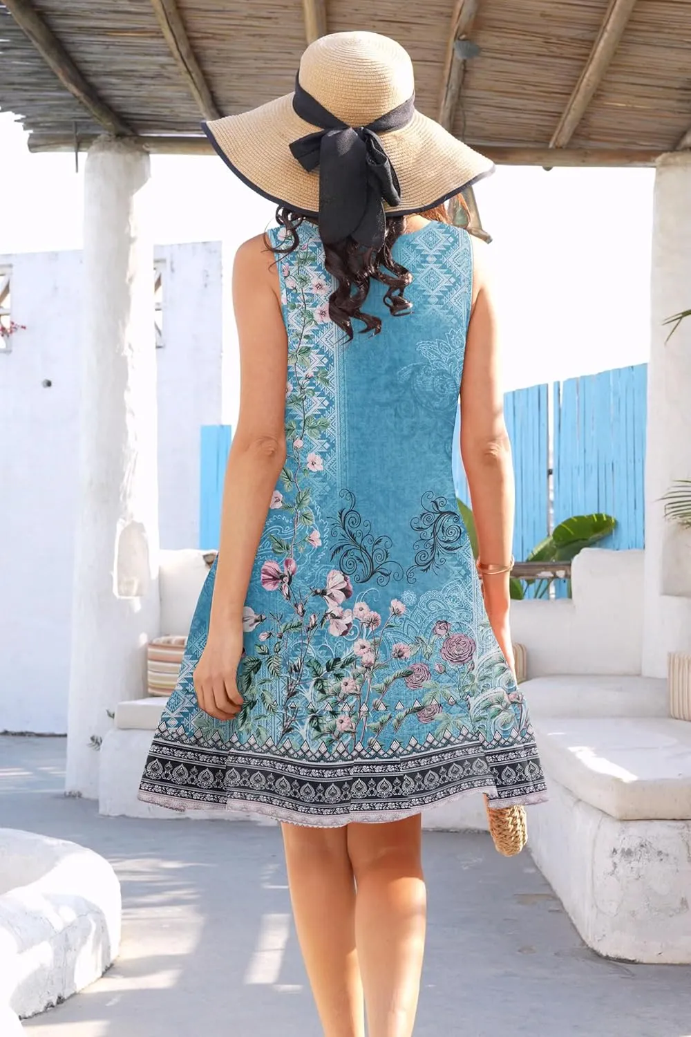 Disamer Womens Sundresses 2025 Vacation Beach Dresses Swimsuit Cover Ups Sleeveless Button Down Spring Sun Summer Dress