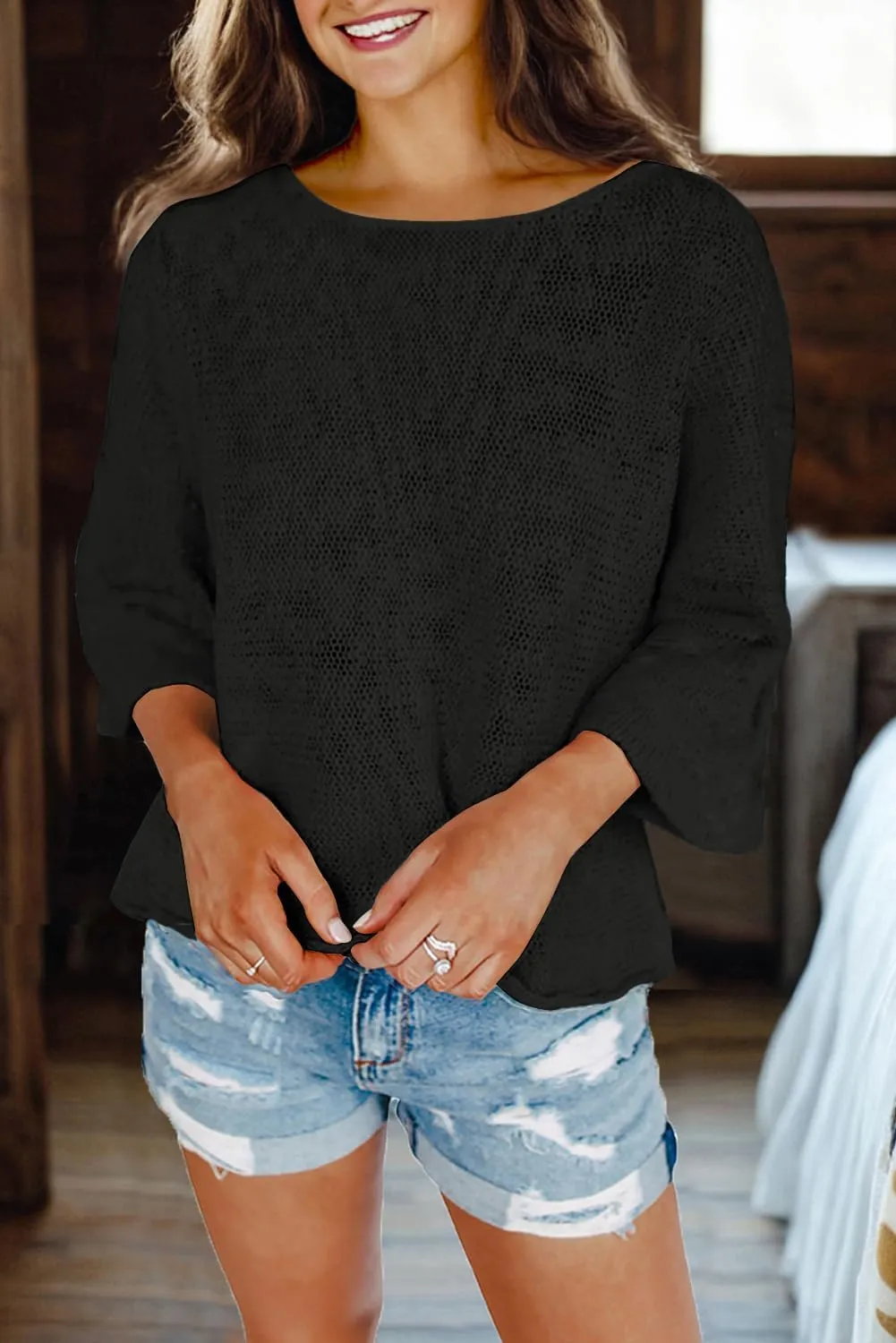 Dokotoo Womens 2025 Spring Casual Color Block Striped Lightweight Comfy Cable Knit Trendy Boho Clothes Pullover Sweaters