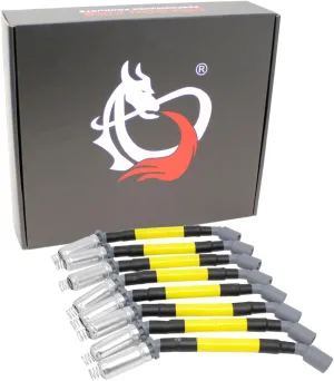 DRAGON FIRE PERFORMANCE Sport Series Direct Fit Fiberglass Sleeved 10.5" 15mm Low Ohm Plug Wire Set Compatible With 1999-19 Buick Chevy GMC Cadillac Pontiac Hummer LS V8 Oem Fit PWJ256-HT-Y
