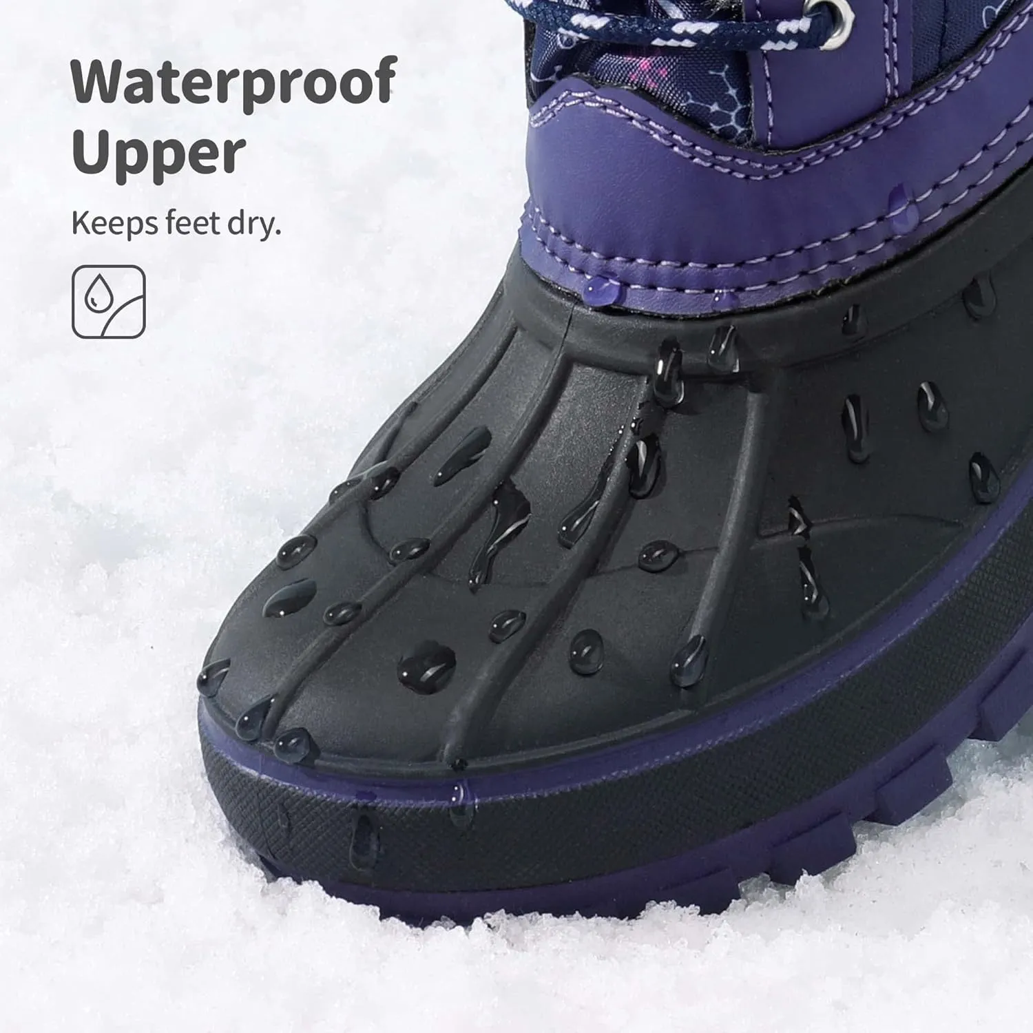 DREAM PAIRS Girls Boys Snow Boots Water-Resistant Outdoor Warm Cozy Anti-Slip Mid Calf Faux Fur Lining Winter Shoes for Little/Big Kids
