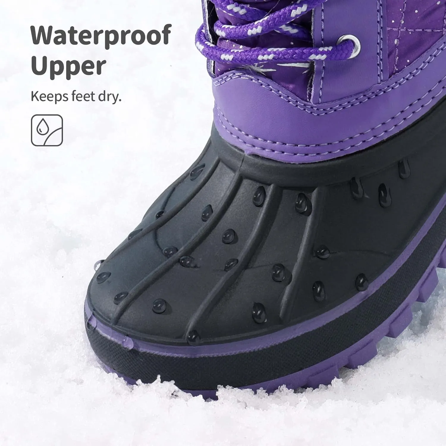 DREAM PAIRS Girls Boys Snow Boots Water-Resistant Outdoor Warm Cozy Anti-Slip Mid Calf Faux Fur Lining Winter Shoes for Little/Big Kids