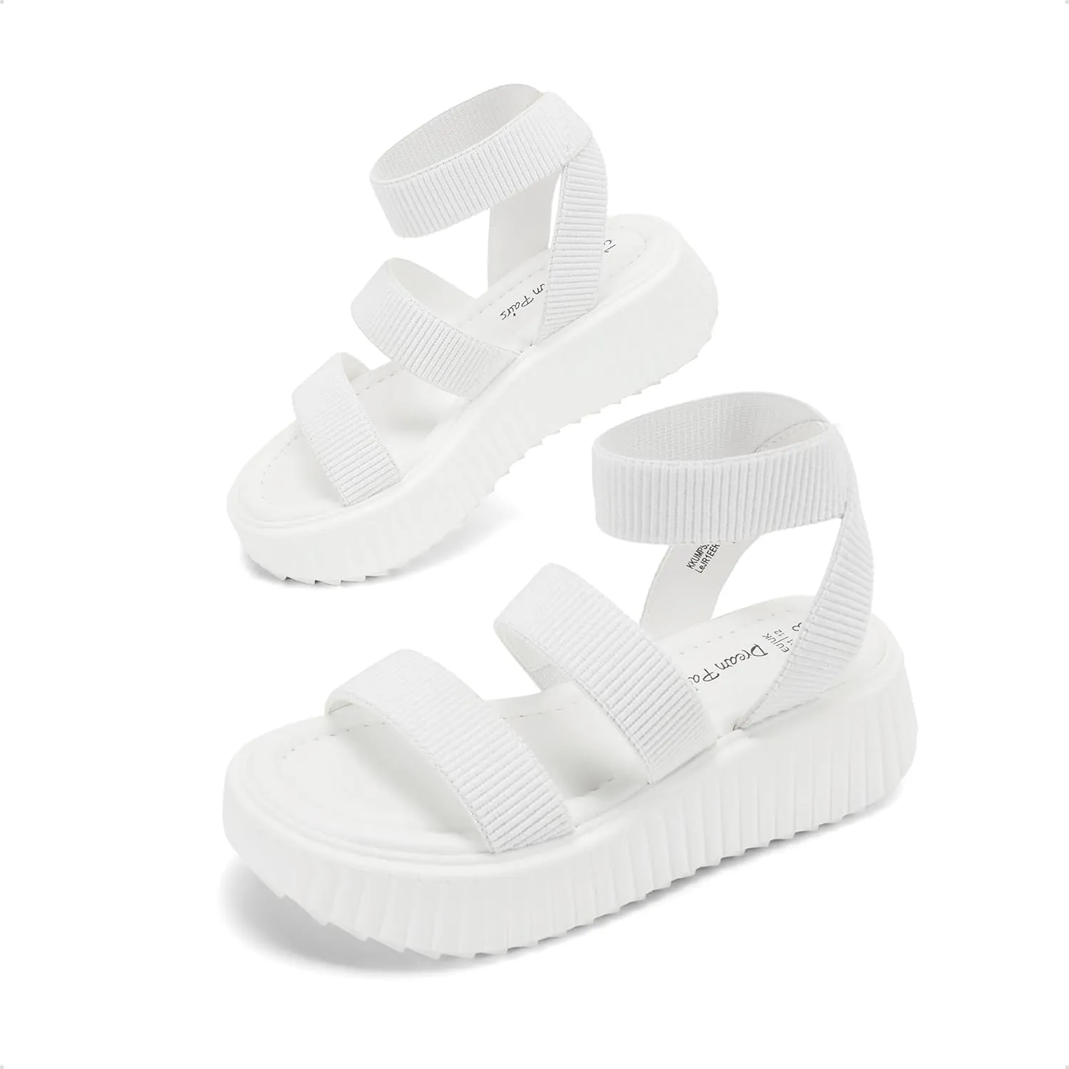 DREAM PAIRS Girls Flatform Wedge Open Toe Platform Summer Sandals with Buckle Ankle Strap for Little Kid/Big Kid