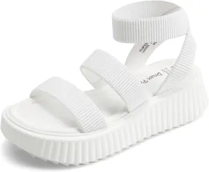 DREAM PAIRS Girls Flatform Wedge Open Toe Platform Summer Sandals with Buckle Ankle Strap for Little Kid/Big Kid