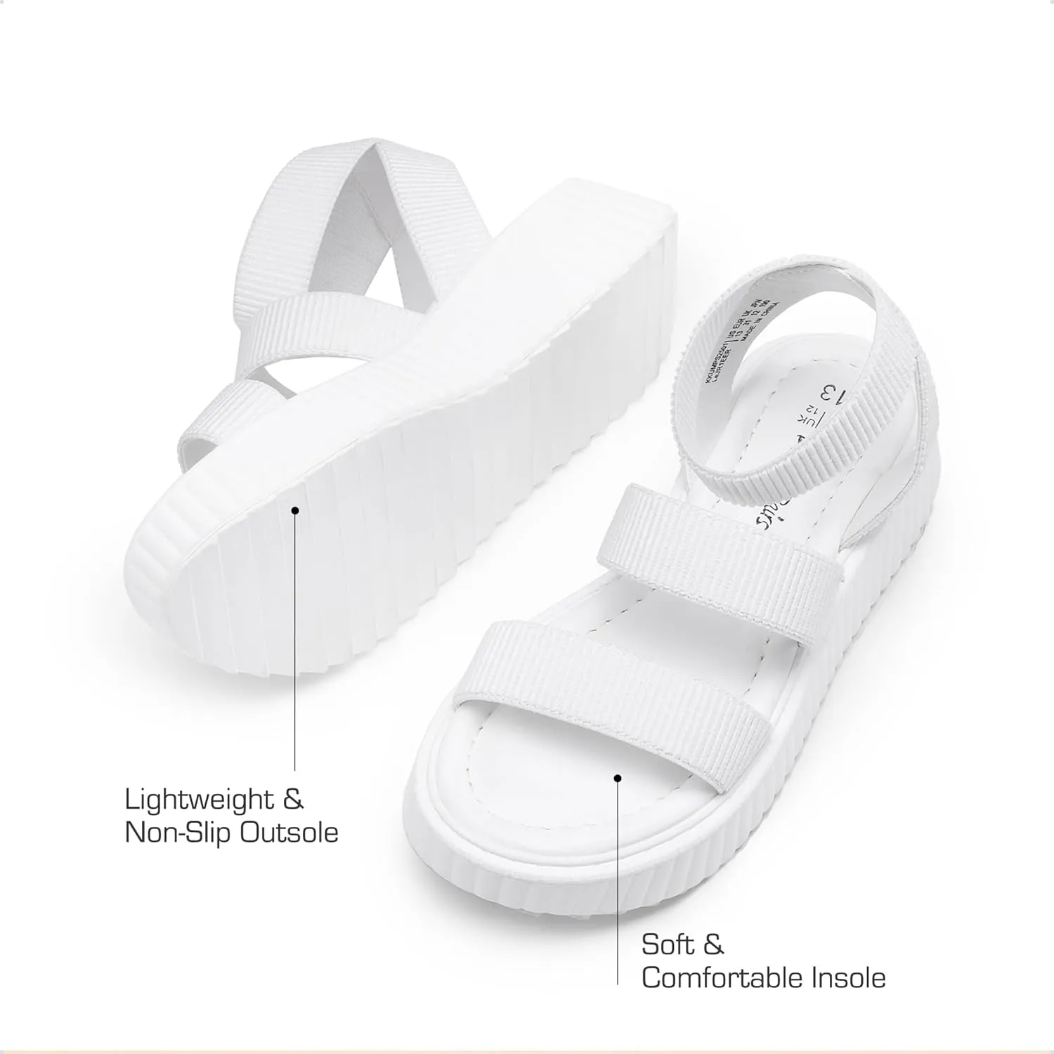 DREAM PAIRS Girls Flatform Wedge Open Toe Platform Summer Sandals with Buckle Ankle Strap for Little Kid/Big Kid