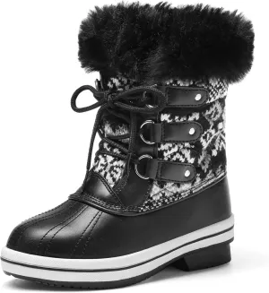 DREAM PAIRS Girls Mid-Calf Winter Snow Boots for Little Kids/Big Kids