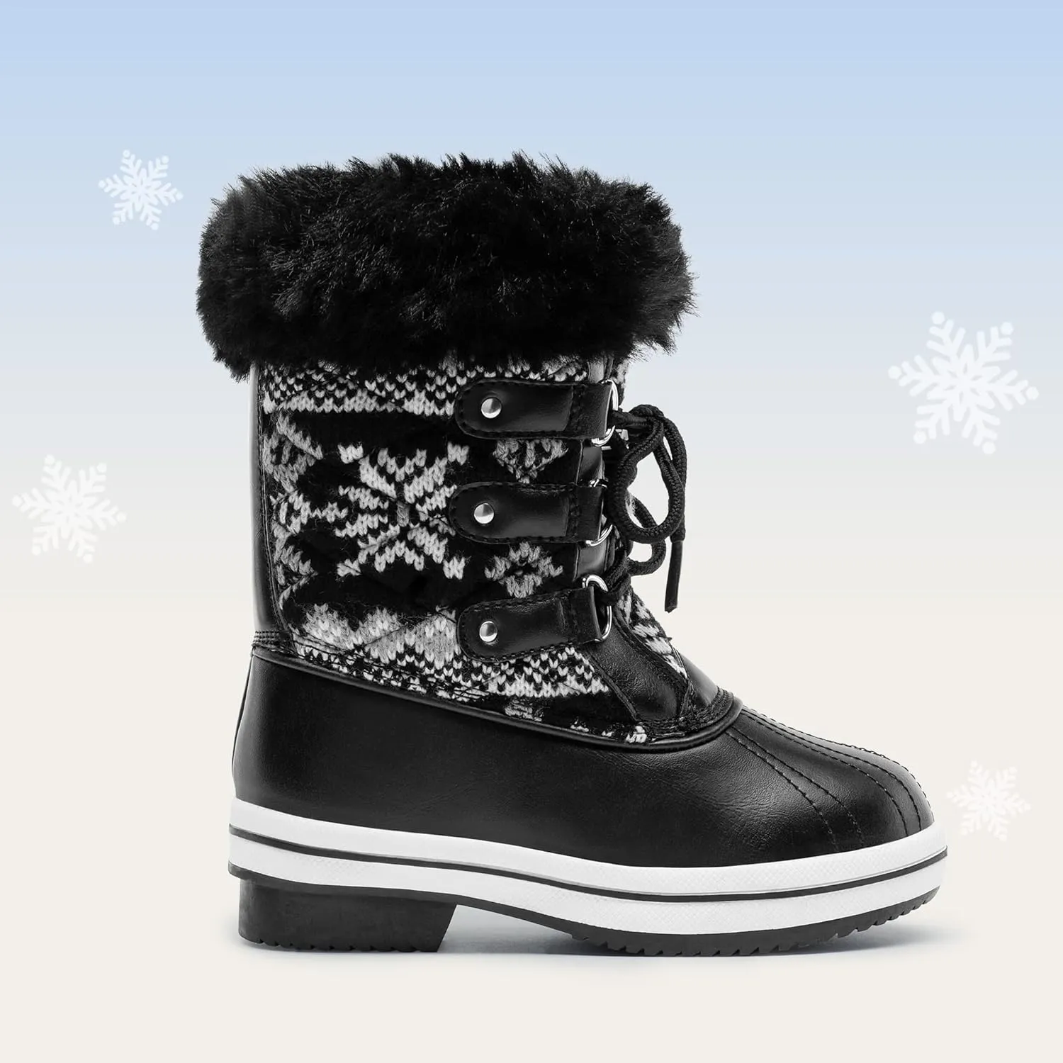 DREAM PAIRS Girls Mid-Calf Winter Snow Boots for Little Kids/Big Kids