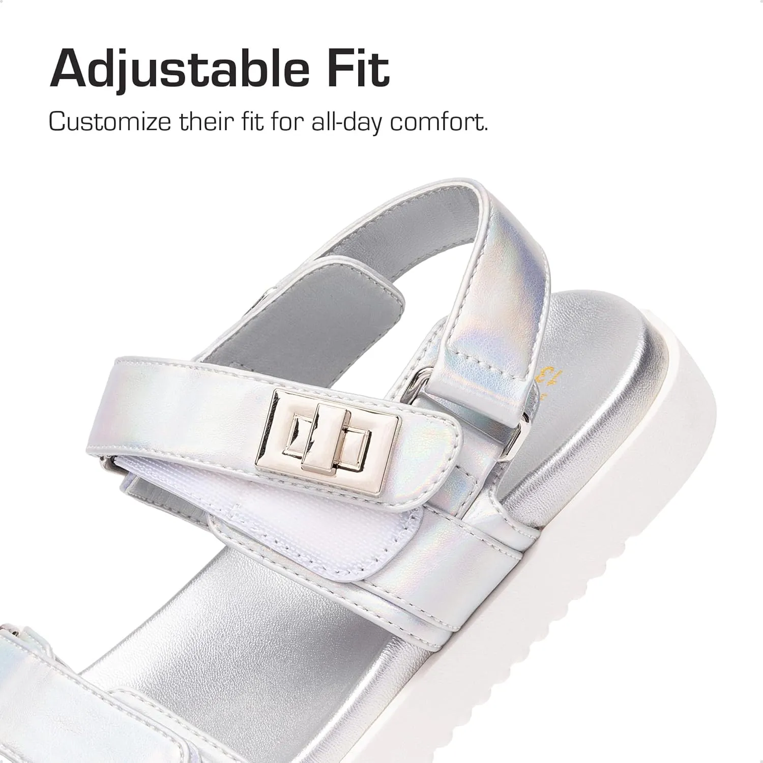 DREAM PAIRS Girls Sandals Casual Open Toe Two Adjustable Strapped Sandals with Hook and Loop for Little Kid/Big Kid