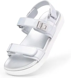 DREAM PAIRS Girls Sandals Casual Open Toe Two Adjustable Strapped Sandals with Hook and Loop for Little Kid/Big Kid