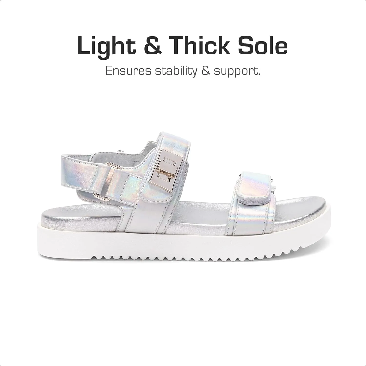 DREAM PAIRS Girls Sandals Casual Open Toe Two Adjustable Strapped Sandals with Hook and Loop for Little Kid/Big Kid